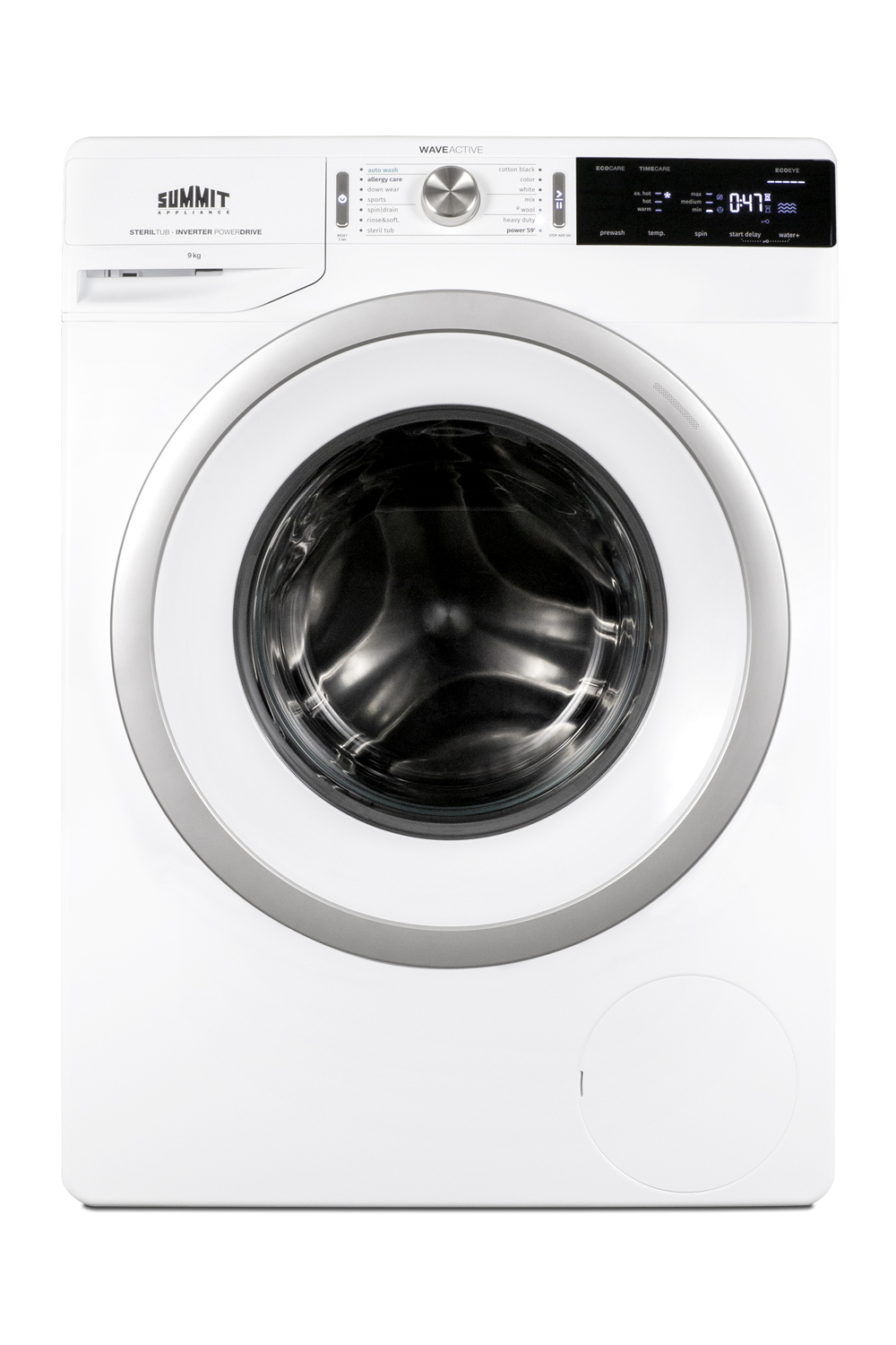 Combination of European ENERGY STAR certified SLW241W washer and SLD242W heat pump dryer, both with 208-240V operation, front loading design, 14 wash/dry programs, and a single 4-prong 208-240V power cord